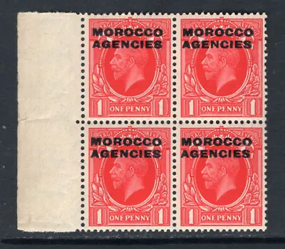 M16070 Morocco Agencies 1935 SG66 - 1d Scarlet In A Left Marginal Block Of 4. • £13