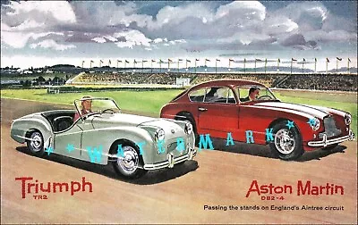 Triumph TR2 And Aston Martin DB2-4 Sports Racing Vintage Poster Print Car Races • $19.40