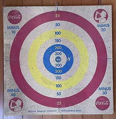 Vintage Coca Cola Milton Bradley 2 Sided Dart Board 1940s - 1950s Advertising • $49