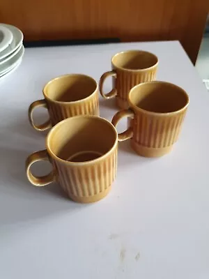 Vintage Set Of 4 Small WADE Ireland Porcelain Brown Ceramics Mugs / Cups • £4.99