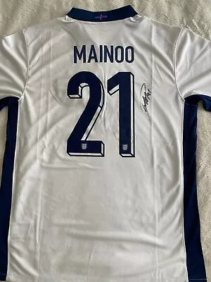 Kobbie Mainoo Hand Signed #21 England JERSEY NEW STOCK Euro 24 Man Utd + COA • £9.99