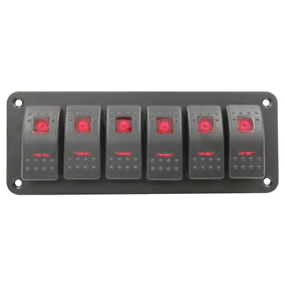 6 Gang Rocker Switch Panel - RED - PRE WIRED - LED 4x4 Boat Caravan Marine 12v • $48