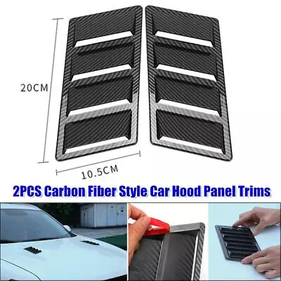 2×Carbon Fiber Color Car Hood Panel Air Flow Vent Scoop Intake Louver Bonnet Kit • $19.30