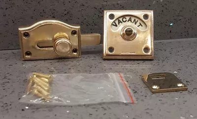 $156.44 • Buy Brass Art Deco Vacant Engaged Toilet Bathroom Door Lock Indicator Sliding Bolt