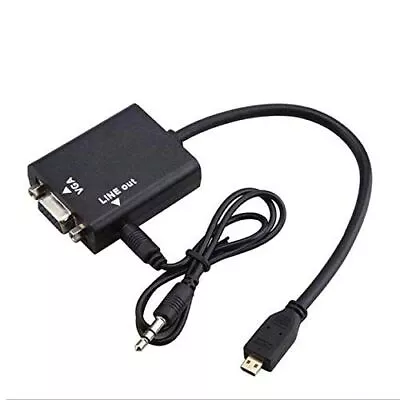 Mini HDMI Male To VGA Female Audio Video Converter Adapter Cable For HDTV DVD • $9.99