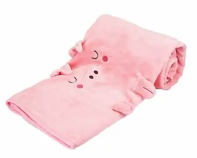 Oink The Piglet Pig Farm Baby Blanket Soft & Cute Cuddly Nursery Bed Gift Xmas • £12.42