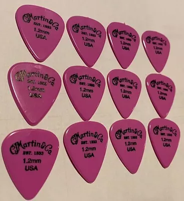 Vintage Guitar Picks - 1980’s Martin & Co. Nylon  Picks -1.20mm Lot Of 12-Purple • $32.49