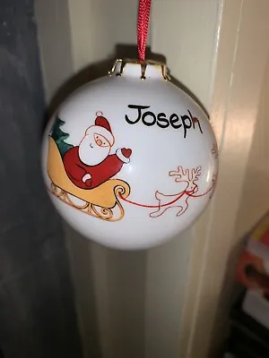 2007 Christmas Bauble Merry Christmas Joseph Porcelain Bauble 7.5 Inch Diameter • £5