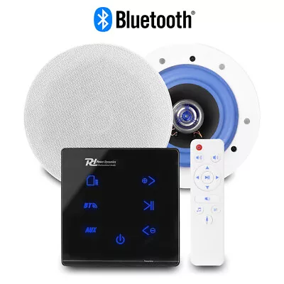 Bluetooth Ceiling Speaker Set - 2x ESCS5 5.25  And A50B Home Audio Music System • £155