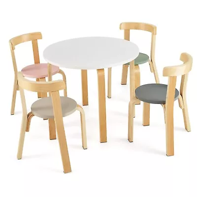 5 Pcs Kids Play Table And Chair Set Children Wooden Activity Table Daycare Furni • £88.95