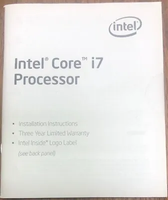 Vintage Intel Core I7 Processor Installation Instruction Booklet + Logo Sticker • $14.97