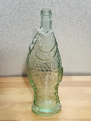 Vintage 13  Clear Glass Fish Bottle Wine Decorative Or For Oils  • $12.50