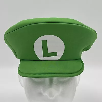 Luigi Mario Bros Hat - Green Costume Cap - Size Adult Small Or Child - EUC • $17.99