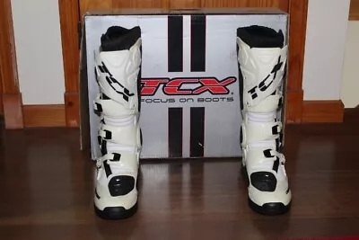 TCX Comp Evo Michelin Motocross MX Boots Black White Size 12 Used 2 Rides • $225