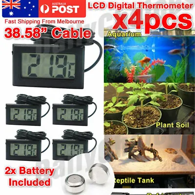 $9.33 • Buy 4pcs Digital Fridge Freezer Aquarium Fish Tank Thermometer Temperature LCD Gauge
