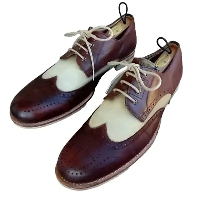 RAW G Star COLLECTLINE Footwear Oxford Wing Tip Brown Leather Upper US 11 EUR 44 • $34.99