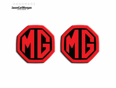 MGF MK1 LE500 Set Of 2 Inserts Front Rear Fits 59mm Emblem Badges Black Red • £12.50