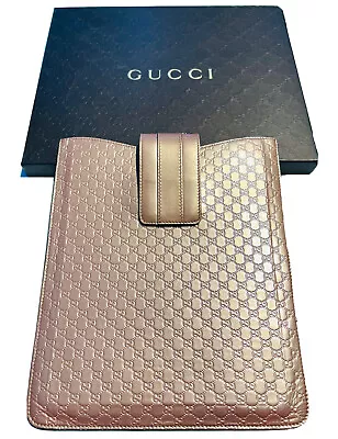 GUCCI GG Monogram Brown Patent Leather IPad Case • $550