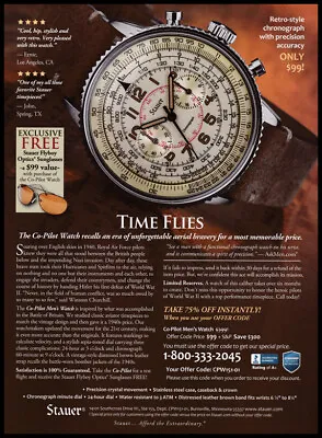 £5.81 • Buy Stauer Co-pilot Men's Watch PRINT AD 2019 Time Flies