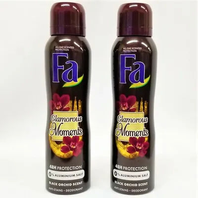 2 CANS - Fa - GLAMOROUS MOMENTS - 48HR Deodorant - 150mL Ea. - Made In Germany • $15.95