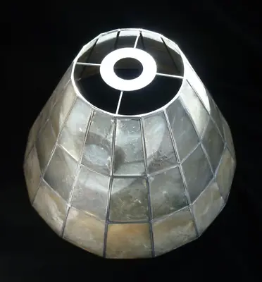 Silver Colour Capiz Shell CONE Ceiling Light Shade  7   High.  VGC (3 Available • £12