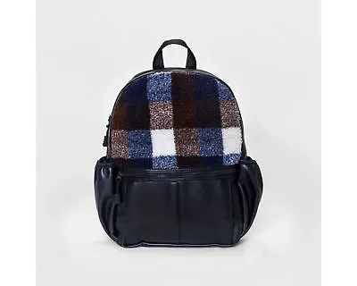 Mossimo Supply Co Womens Buffalo Check Faux Fur Backpack Navy • $15