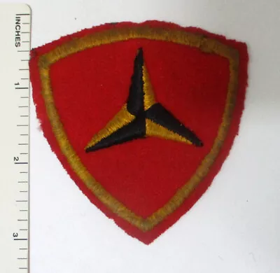 Used & Worn Original WW2 Vintage USMC 3rd US MARINE CORPS DIVISION PATCH On Wool • $16.96