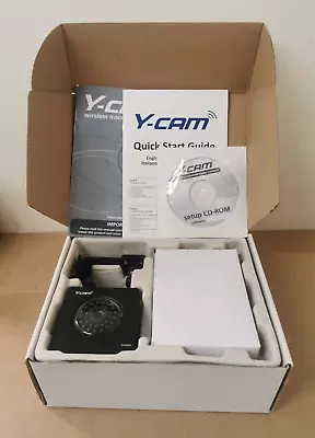 Y Cam Black Wireless Internet Video Camera Boxed +Instructions IP / Network • £1.99