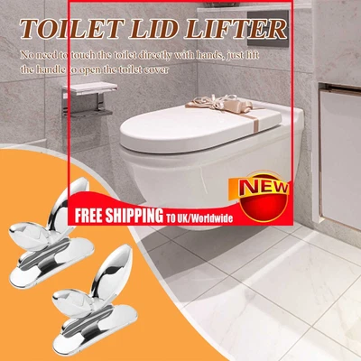 £3.23 • Buy 2pcs Toilets Seat Lid Lifter Non-dirty Hands Mini Cabinet Drawer Handle (Silver)
