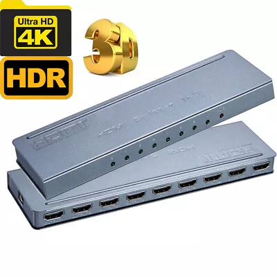 8 Port 4K HDMI Splitter 1x8 1 In 8 Out HDMI 1.4 4Kx2K/30Hz With Power Adapter • $39.98