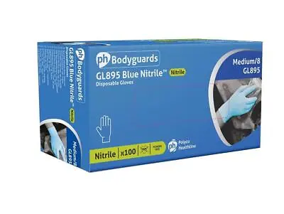 £7.99 • Buy Bodyguards Blue Nitrile Powder Free Disposable Work Gloves Food Cleaning