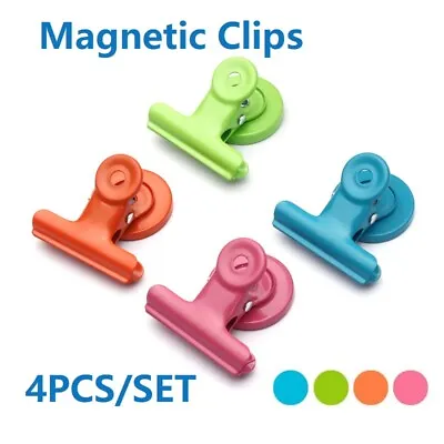 Fridge Magnets Message Board Clip Colored Sealing Clamp DIY  4Pcs/Set Metal Clip • £8.32