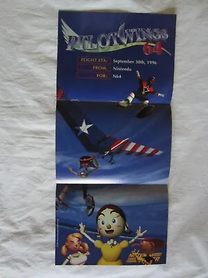 Pilotwings 64 (N64) Nintendo Power Poster Mario 64 Map 1996 Pilot Wings RARE • $14.95