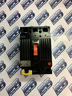 GE THED136020 20 Amp 600 Volt 3 Pole BLACK Circuit Breaker- WARRANTY • $15