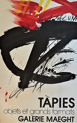 Tapies “Objets Et Grands Formats” Galerie Maeght Exhibition Poster • $159.35