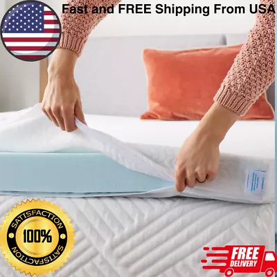 3 Inch Memory Foam Mattress Topper Cover Keeps Topper Clean And Safe Ma • $38.22
