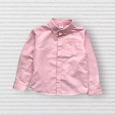 Gymboree Boys Button-Up Shirt Long Sleeve Pink Linen Blend Kids Size 5T • $12.44