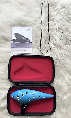 Awef 12-Hole Ocarina Sonahool Blue Black With Lanyard And Case NEW • $19.99