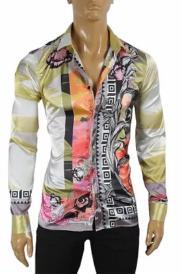 Versace Dress Shirt For Men Original Multicolor Dress 179 Size Large • $159