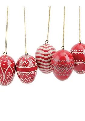 Fairtrade Eco Hanging Christmas Bauble Decorations - Set Of Five Large Of Small • £7.99