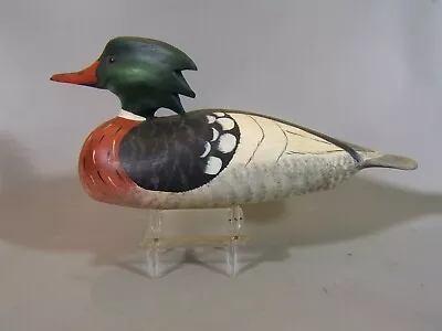 Red Breasted Merganser Duck Decoy Bud Kevin Hammell Pt. Pleasant NJ 1987 • $75