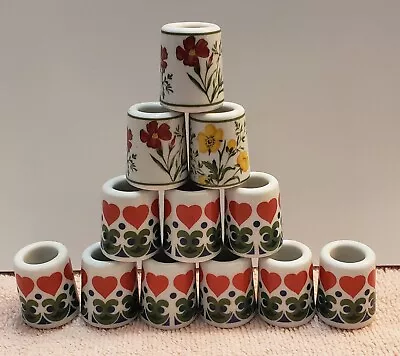 12 ~ Vintage Germany Ceramic Taper Mini Candle Holders Hearts Flowers 1.25  X 1  • $24.99