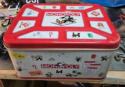 Rare Limited Edition 1998 Monopoly Tin Chest Large 13.5 X 9.5 Metal Storage Box • $13