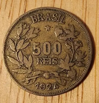Brazil 500 Reis 1924 Brazilian Foreign Coin Ratos De Paoro Sepultura Rainforest • $3