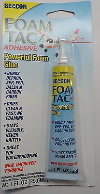 Beacon Foam-Tac 1oz Foam Adhesive Glue - Great For EPP EPO Depron Carbon & Balsa • $20.22