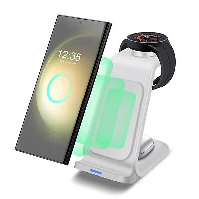 AU 3in1 15W Wireless Charger Charging Station For Samsung Galaxy Watch Buds S23+ • $31.99