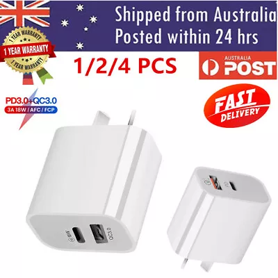 $7.99 • Buy DUAL USB-C Type C PD Fast Wall Charger Adapter For IPhone 14 13 12 11 Pro Max +