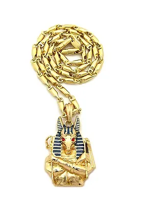 Egypt God Anubis Crook Flail Pendant Various 24  Chain Hip Hop Necklace XZ131 • $18.99