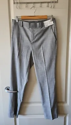 $16.95 • Buy Uniqlo New With Tags Ankle Length Elastic Waist Grey Check Pants Sz M