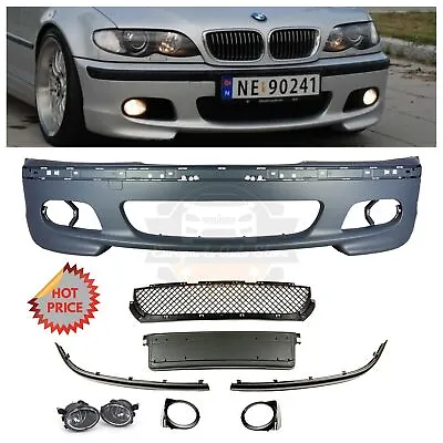 Bmw E46 Mtech M Tech Style Front Bumper W/ Clear Fog Lights 1999-2005 Sedans • $345